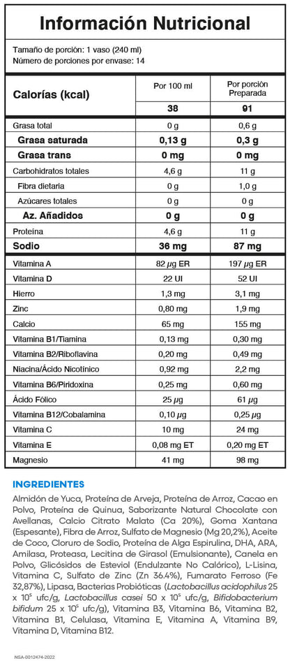 PROTEIN ACTIVE - CHOCOLATE CON AVELLANAS Caja 14 x 25gr